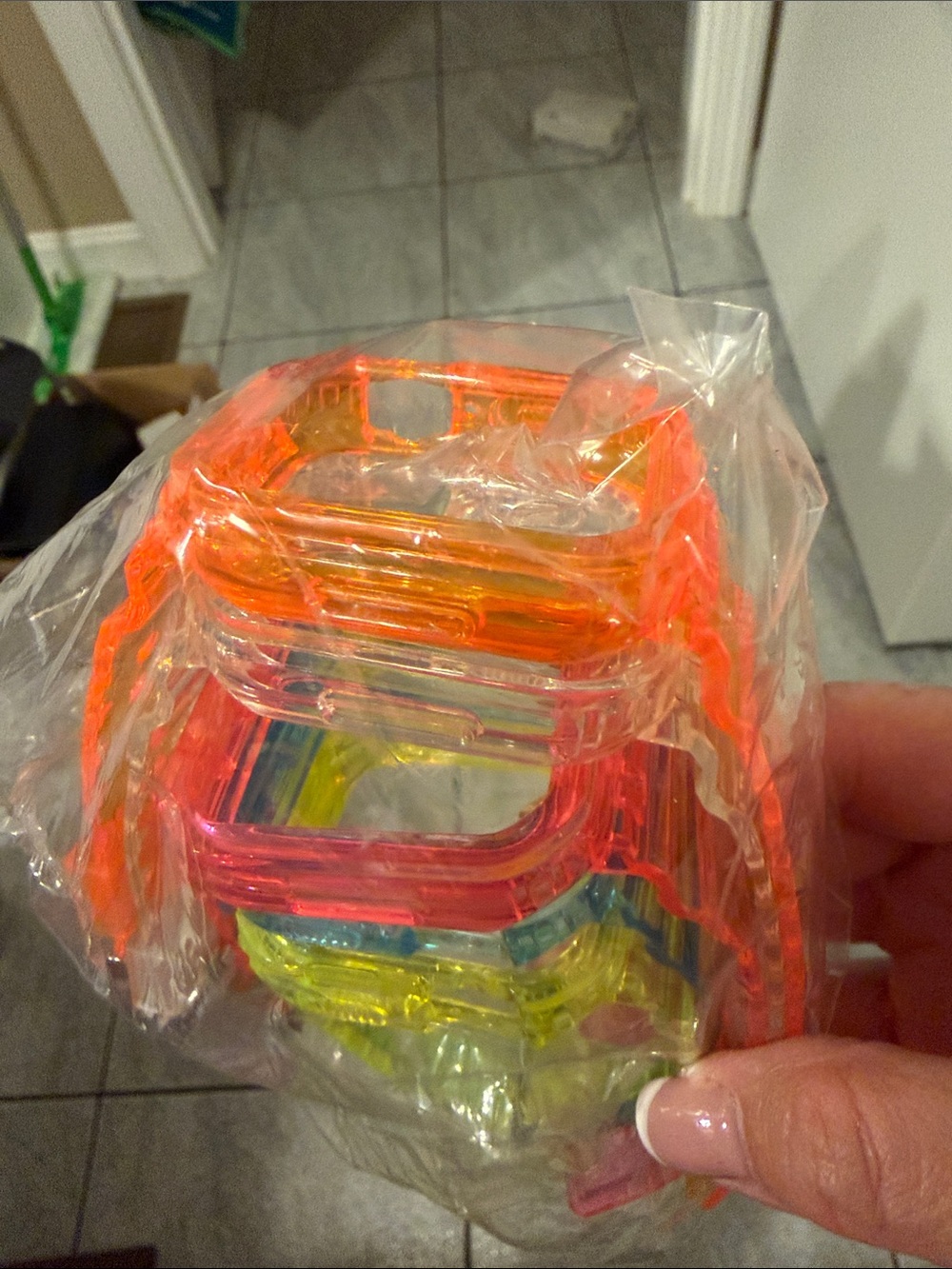 5- 44” Apple jelly like acrylic watch face covers and bands set of 5 NEW